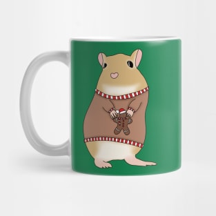 Cute golden gerbil wearing christmas jumper Mug